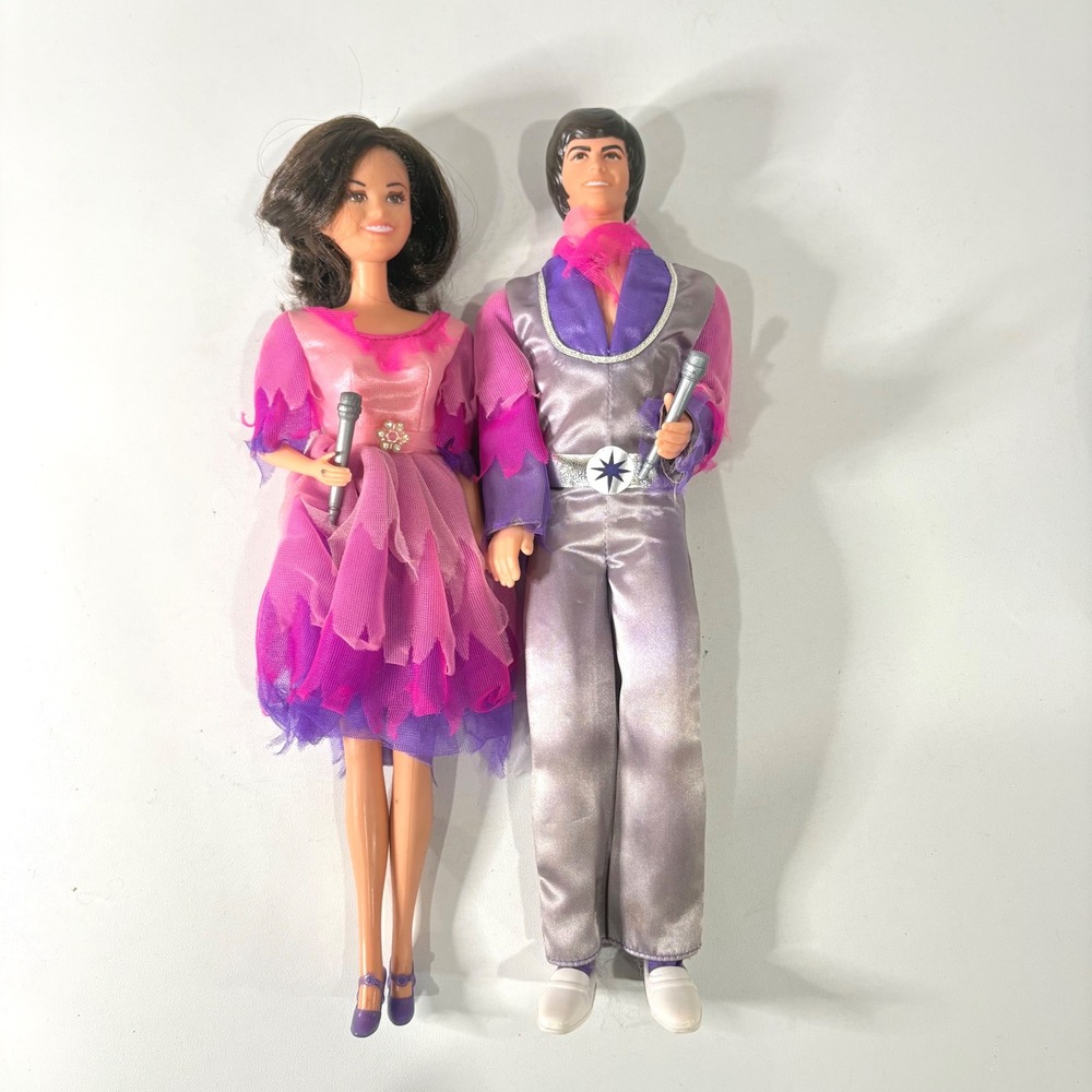 Vintage 1976 Mattel Donny & Marie Osmond Dolls Original Outfits Microphones